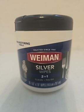 Weimann Silver Wipes - Blue & White Canister